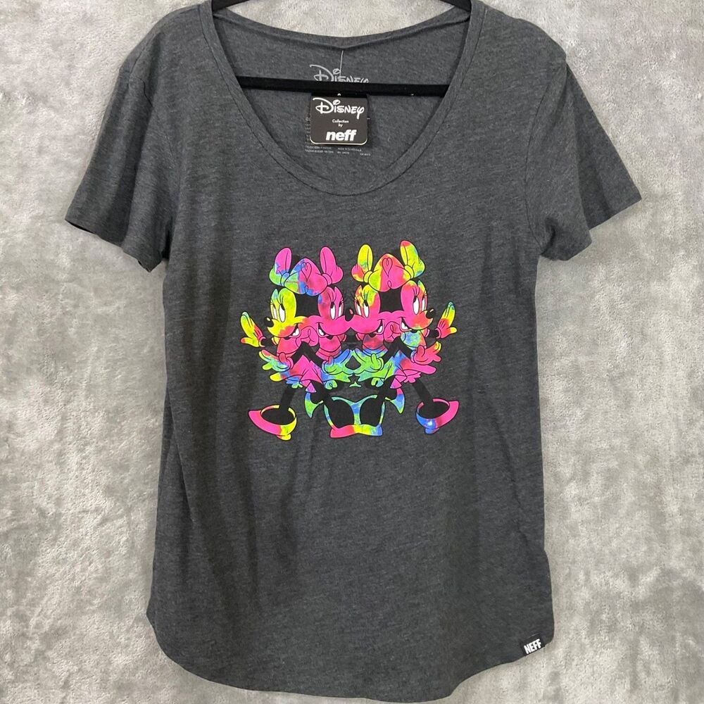 NWT Neff X Disney Mickey Mouse Graphic Tee T-Shirt women’s M rounded hem NEW